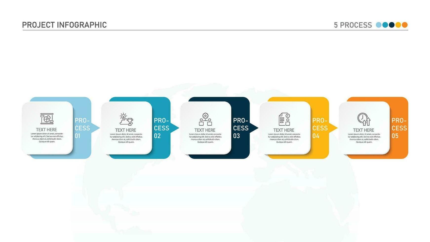 Infografik Prozess Design mit Symbole und 5 Optionen oder Schritte. vektor