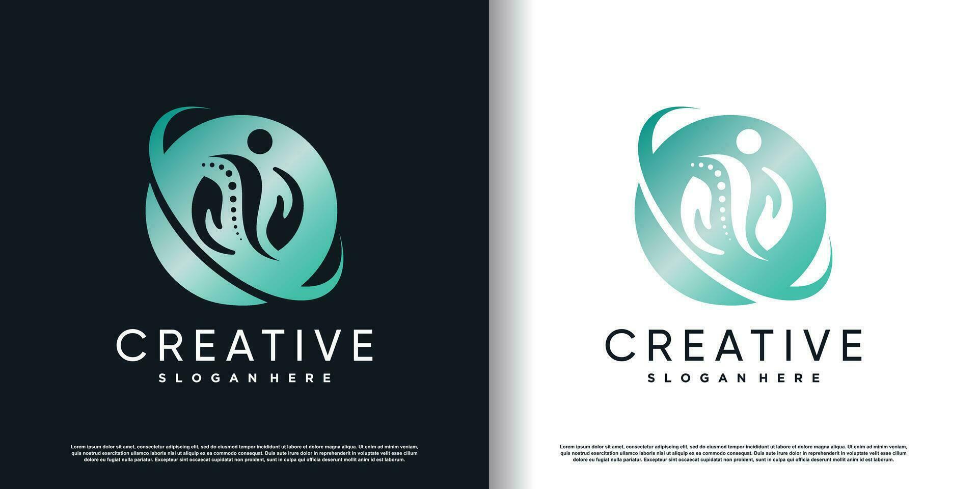 Chiropraktik Logo Design Vektor mit kreativ Konzept Prämie Vektor