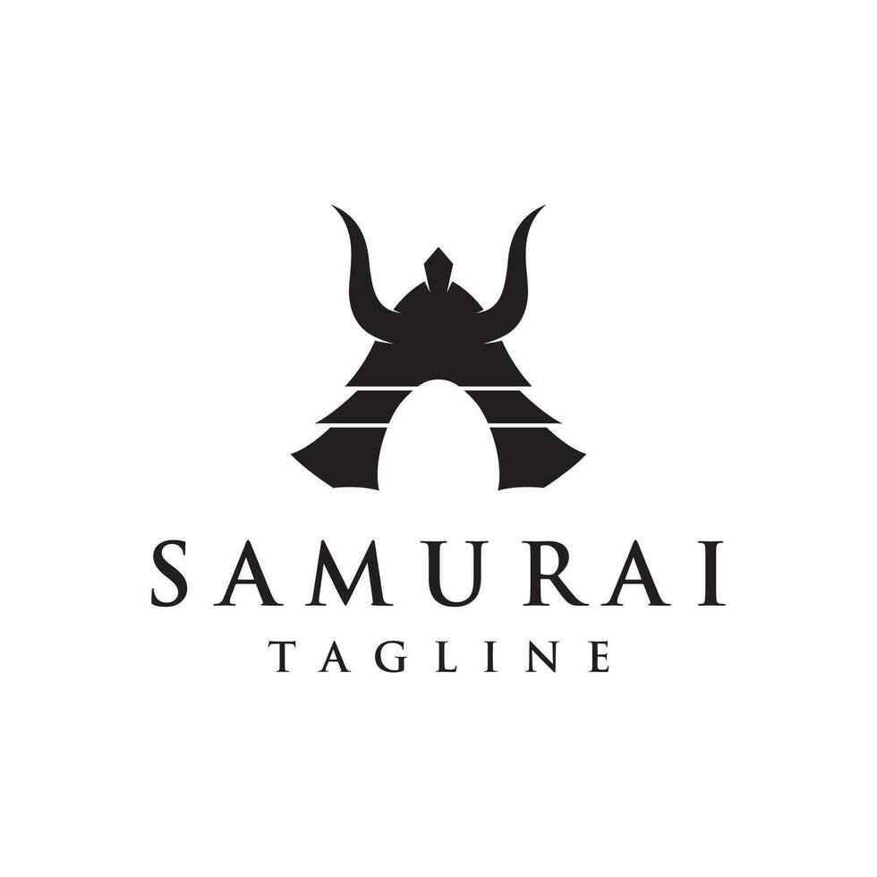 japanisch Samurai Krieger Helm Logo Design mit modern editierbar Vektor Illustration.