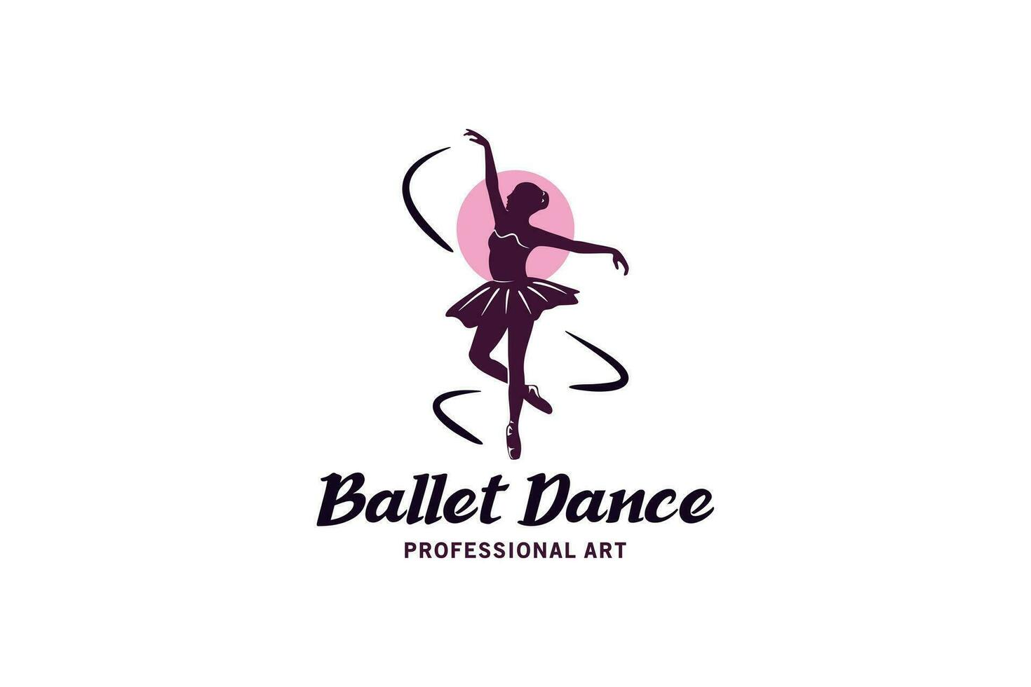 Ballett tanzen Logo Design, Ballerina Frau Vektor Illustration zum Fitness tanzen Kunst Sport Logo