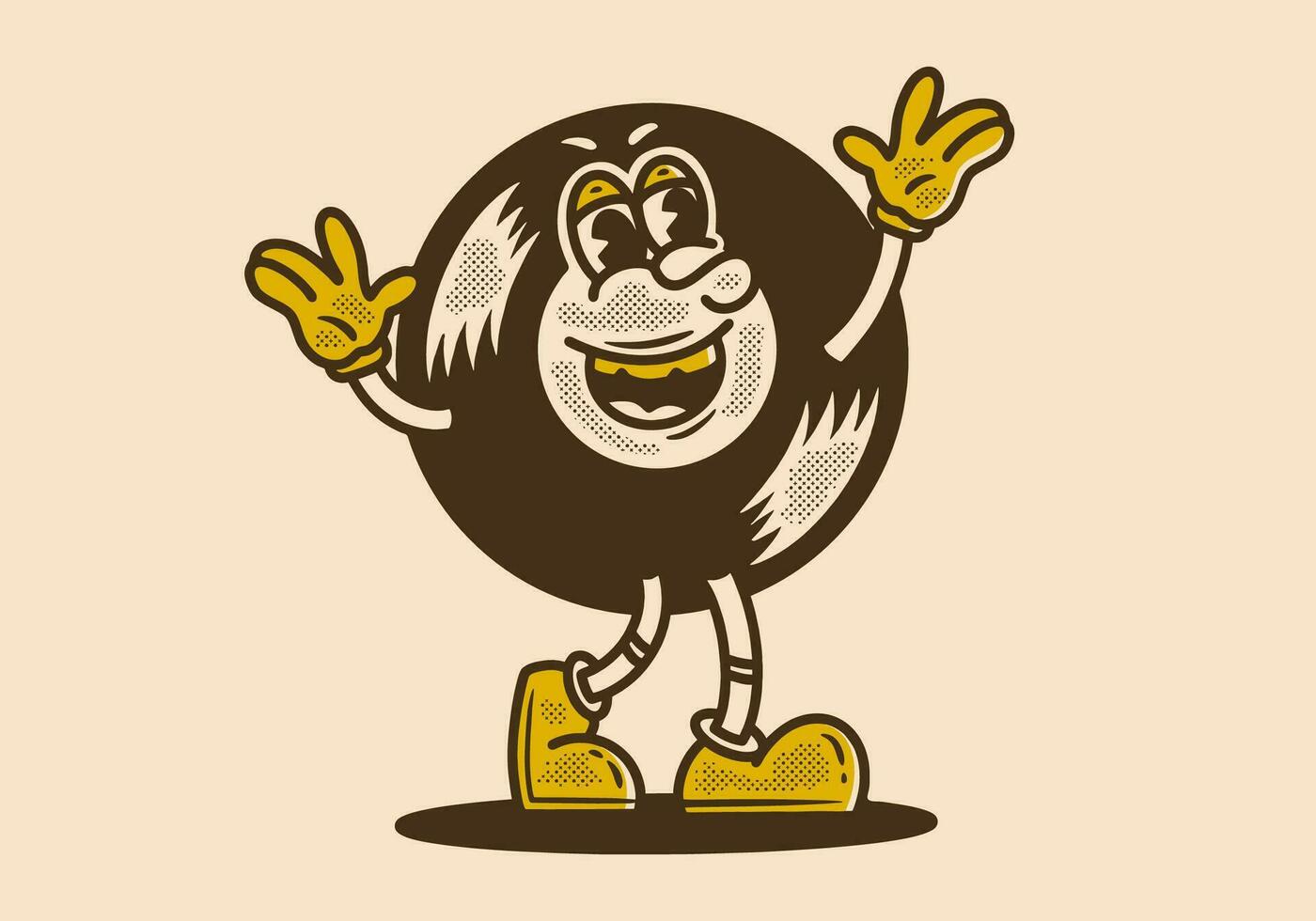 Vinyl Maskottchen Charakter Illustration mit glücklich Ausdruck vektor