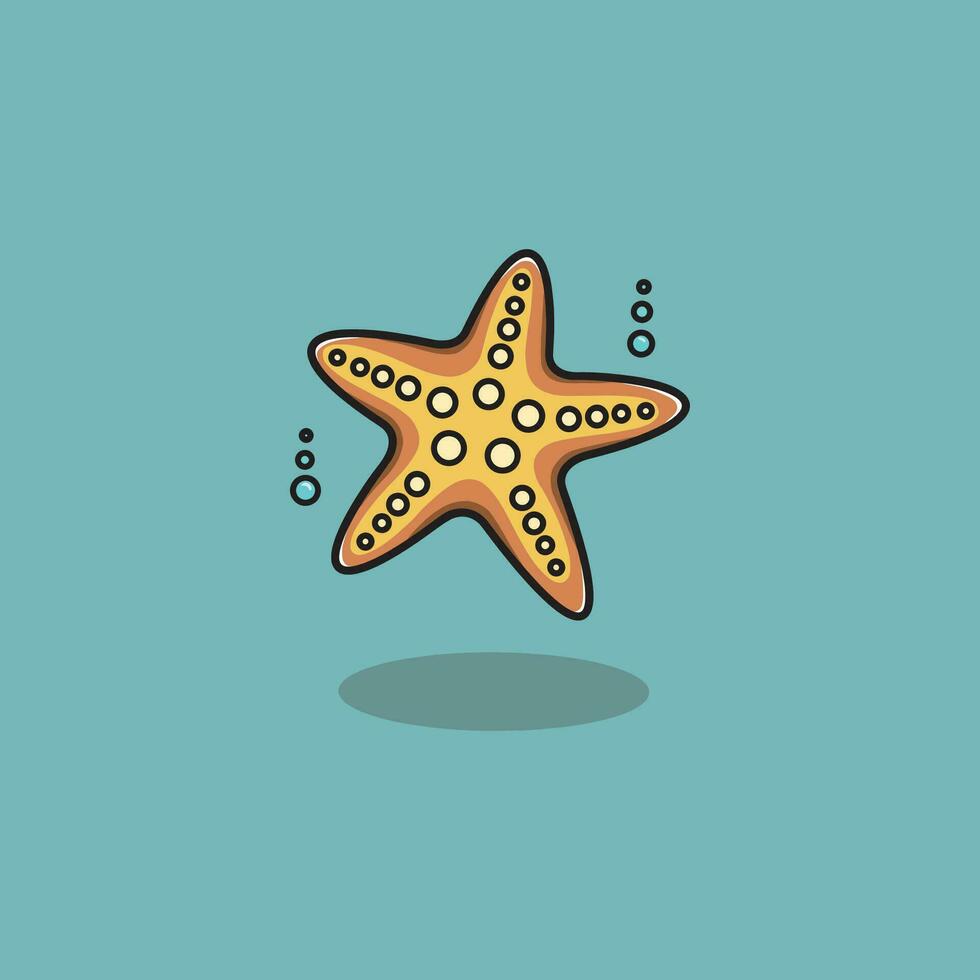 söt sjöstjärna ikon tecknad serie illustration vektor