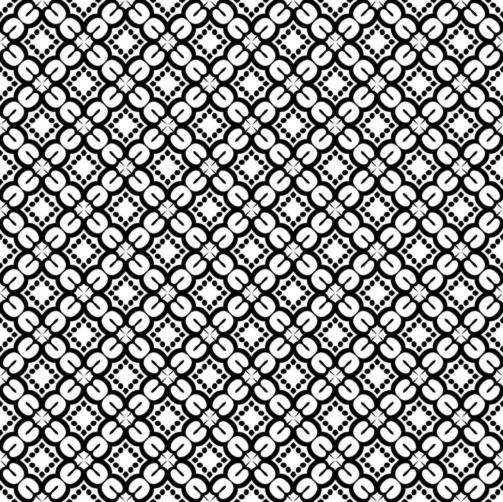 Schwarz-Weiß-nahtlose Mustertextur. Ziergrafik in Graustufen. Mosaik Ornamente. Mustervorlage. vektor