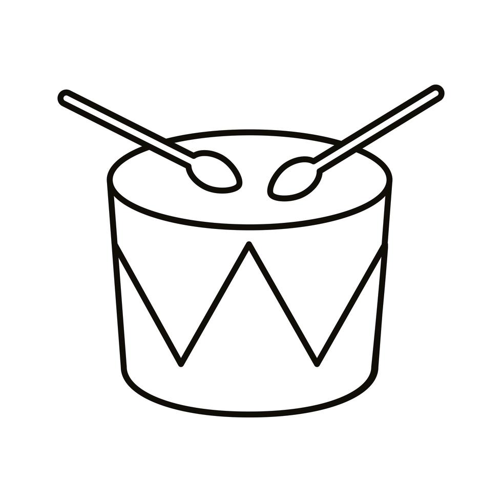 Drum Instrument Musical Line Style Icon vektor