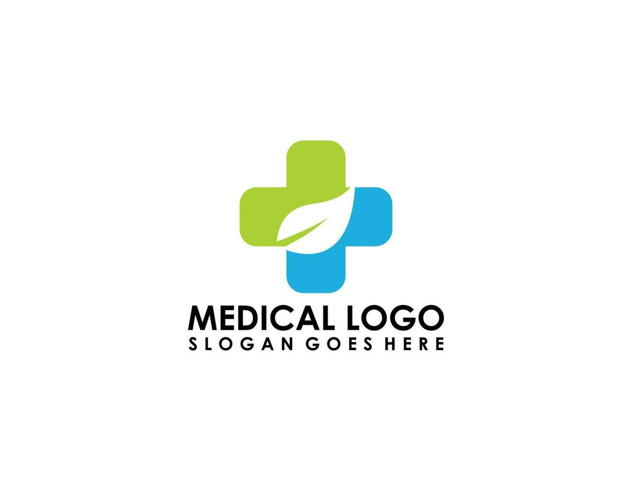 Blau Kreuz Zeichen, medizinisch Logo Gesundheit Symbol isoliert auf Weiß Hintergrund. eben Vektor Logo Design Vorlage Element