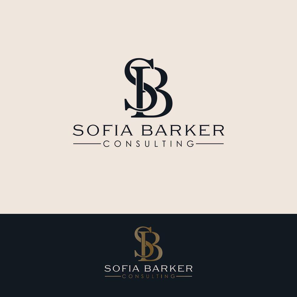 sofia barker hört vektor logotyp design. sb initialer logotyp. brev s och b logotyp mall.