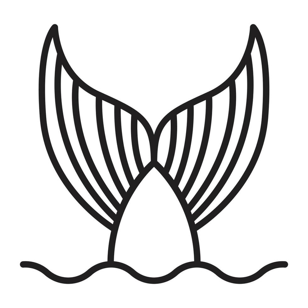 Fisch Schwanz Vektor Symbol Design. Meerjungfrau Schwanz eben Symbol.