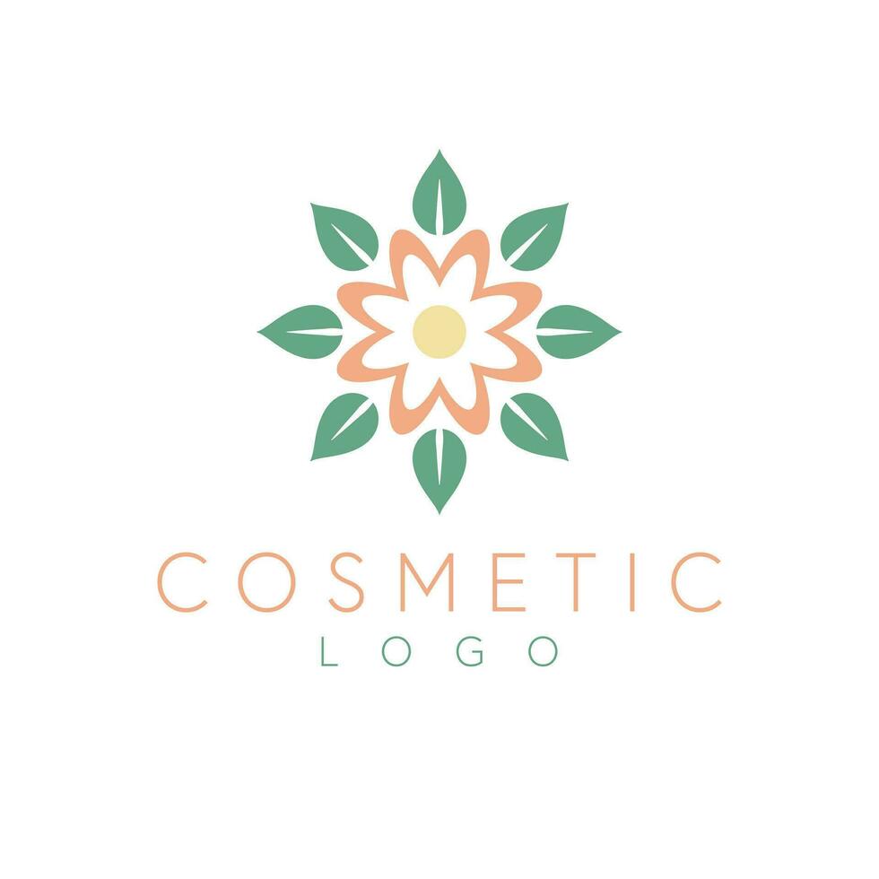 kosmetisch Blumen- Vektor Logo Design. einfach Blume Logotyp. geometrisch Blume Logo Vorlage.