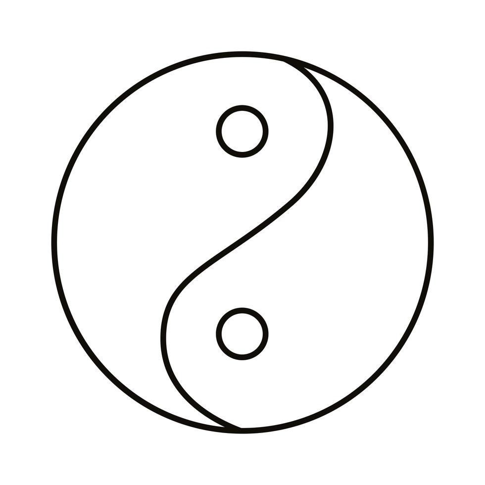 yin yang symbol linje stilikon vektor