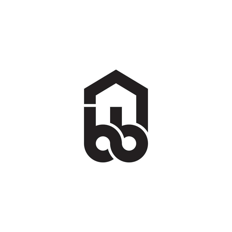 brev bb hus logotyp design vektor