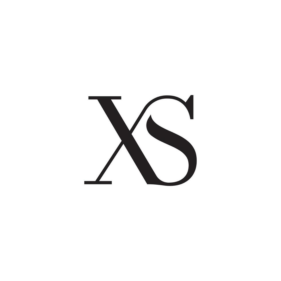 modern serif brev xs monogram logotyp vektor