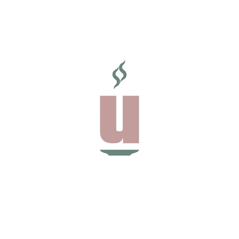 Brief u Untertasse Tasse Cafe Logo Design Vektor