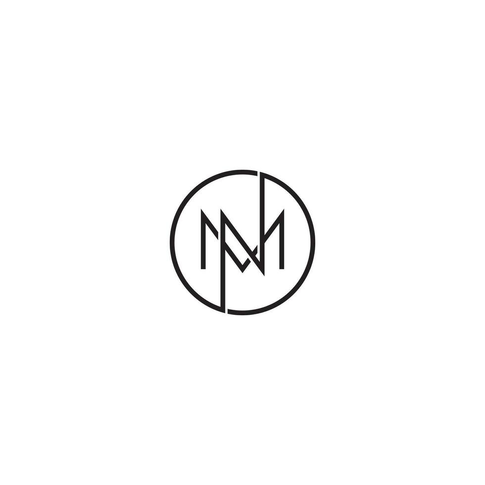 kreisförmig elegant Briefe nm mn Monogramm Logo Design Vektor