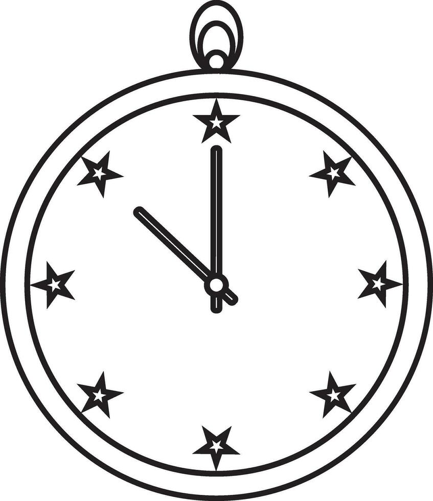 Sterne dekoriert Alarm Uhr Symbol oder Symbol. vektor
