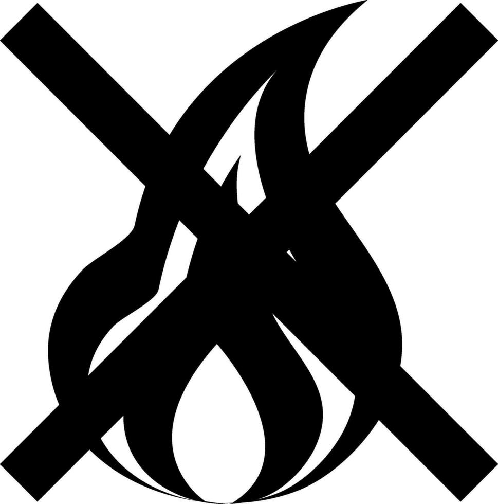 Symbol von Nein Feuer Zeichen im schwarz Farbe. vektor