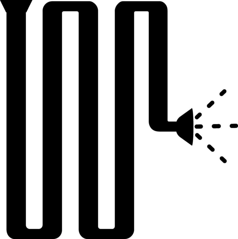 schwarz Farbe Symbol von Feuer Schlauch im eben Stil. vektor