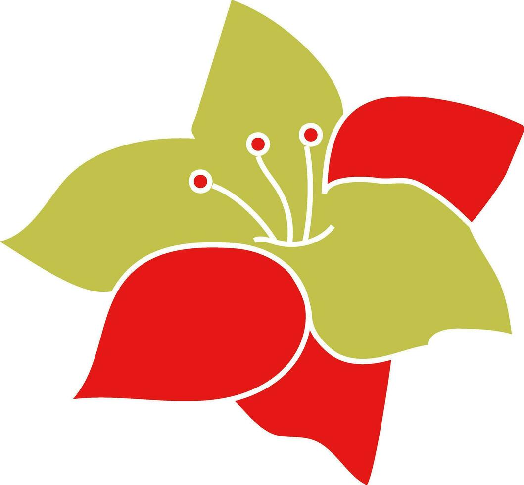 Symbol von Blume im Grün und rot Farbe vektor