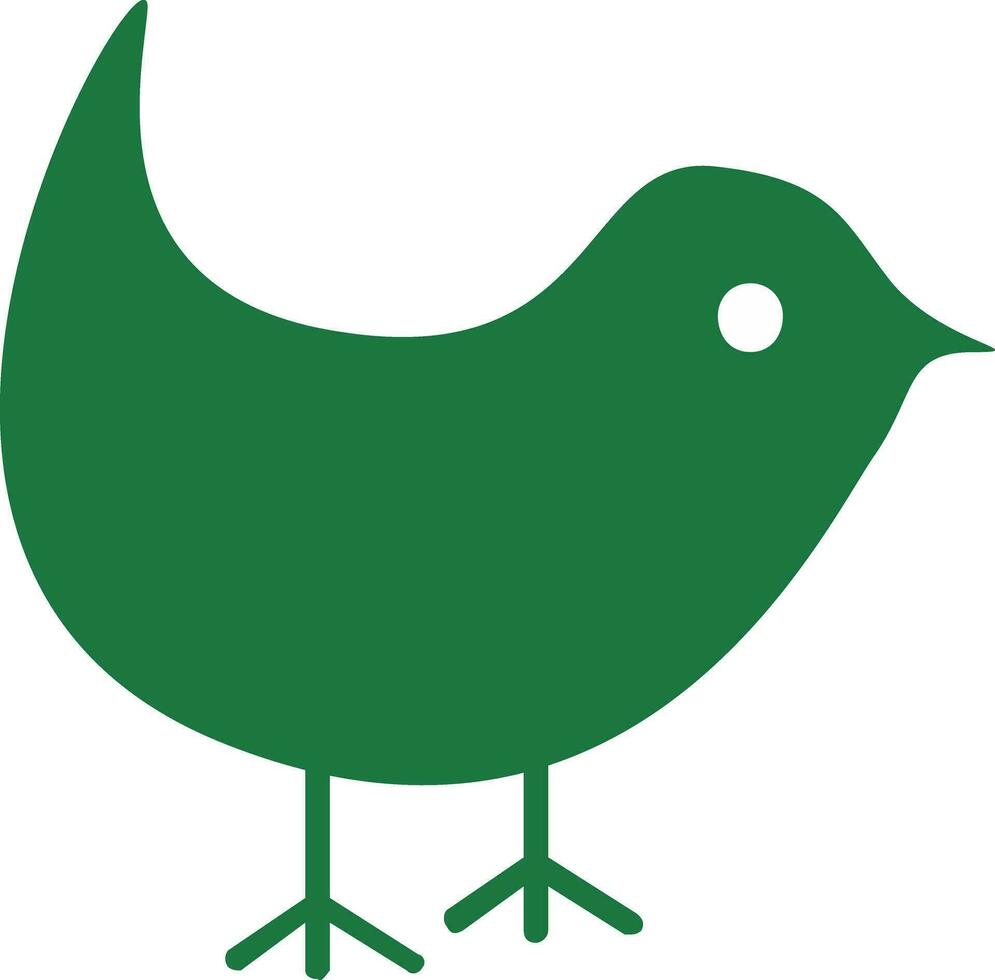 platt illustration av dekorativ fågel i grön Färg. vektor