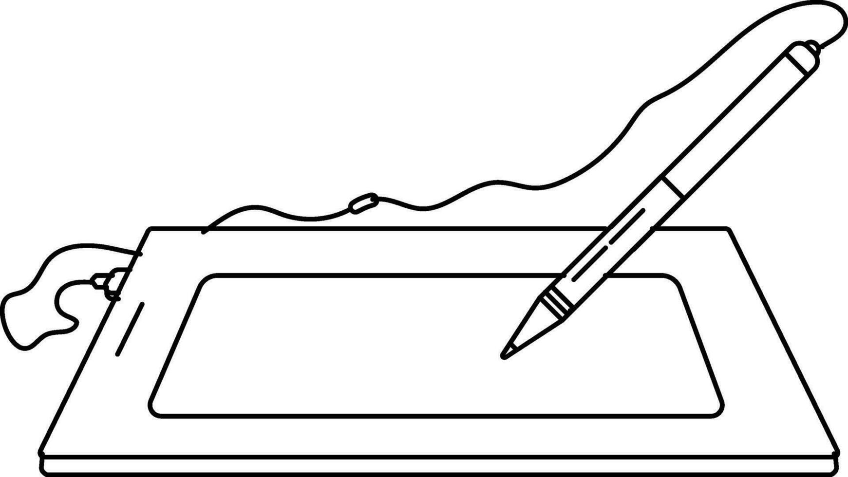penna läsplatta i svart linje konst. vektor
