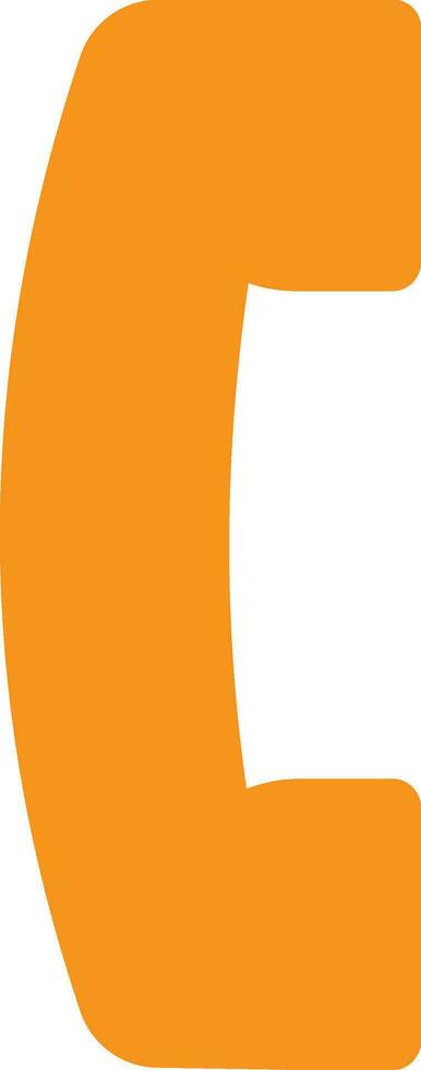 Orange Telefon auf Weiß Hintergrund. vektor