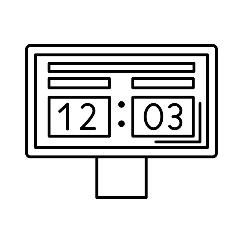 Anzeigetafel mit Zeitlinien-Stilsymbol vektor