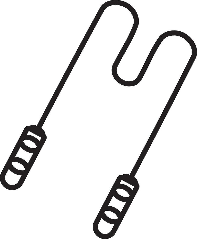 Illustration von ein Springen Seil im schwarz Linie Kunst. vektor