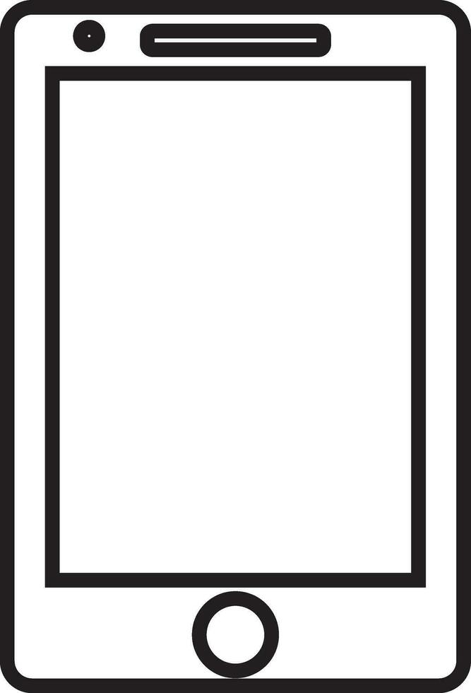 svart linje konst illustration av en smartphone. vektor