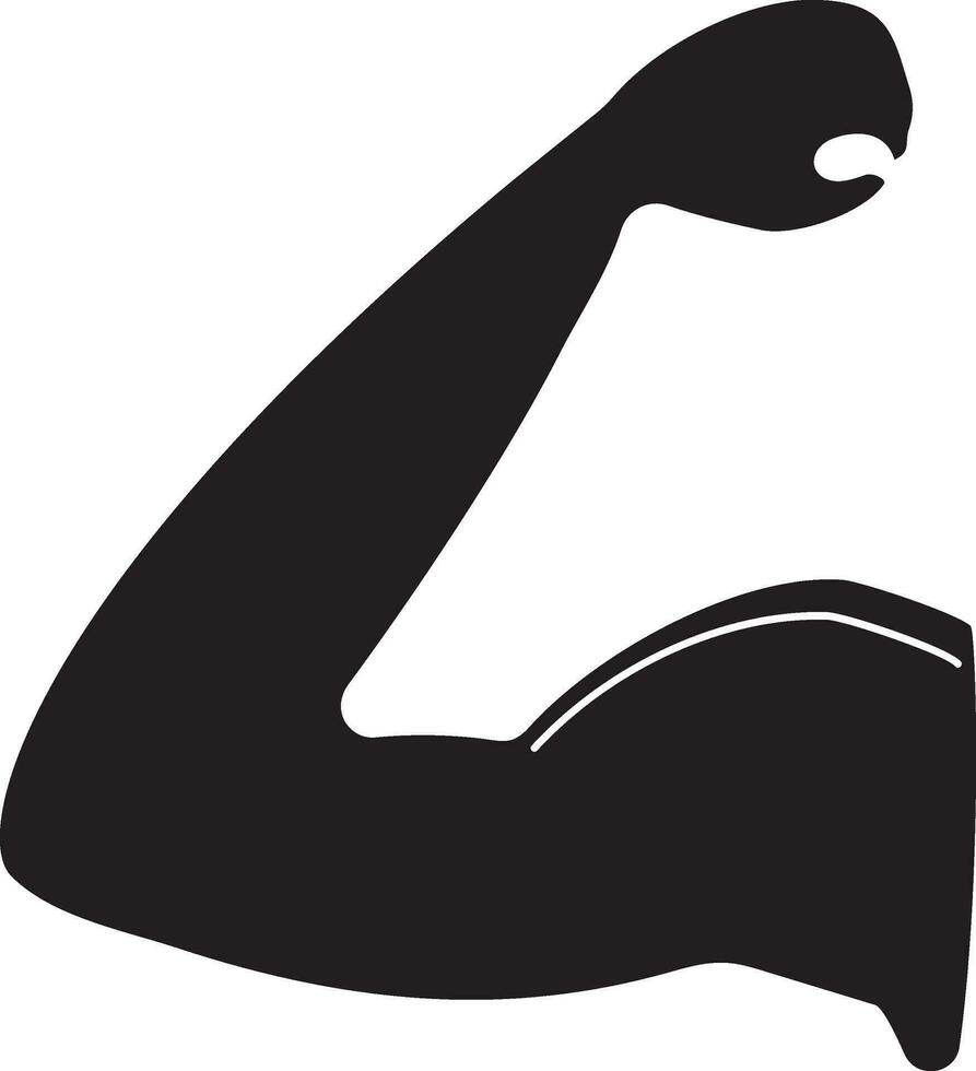 bicept muskel ikon i svart stil för mänsklig kropp. vektor