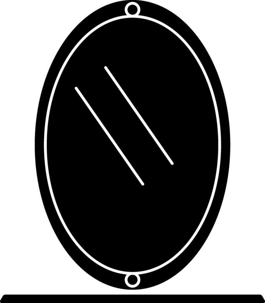 Glyphe Stil von Spiegel Symbol mit rahmen. vektor