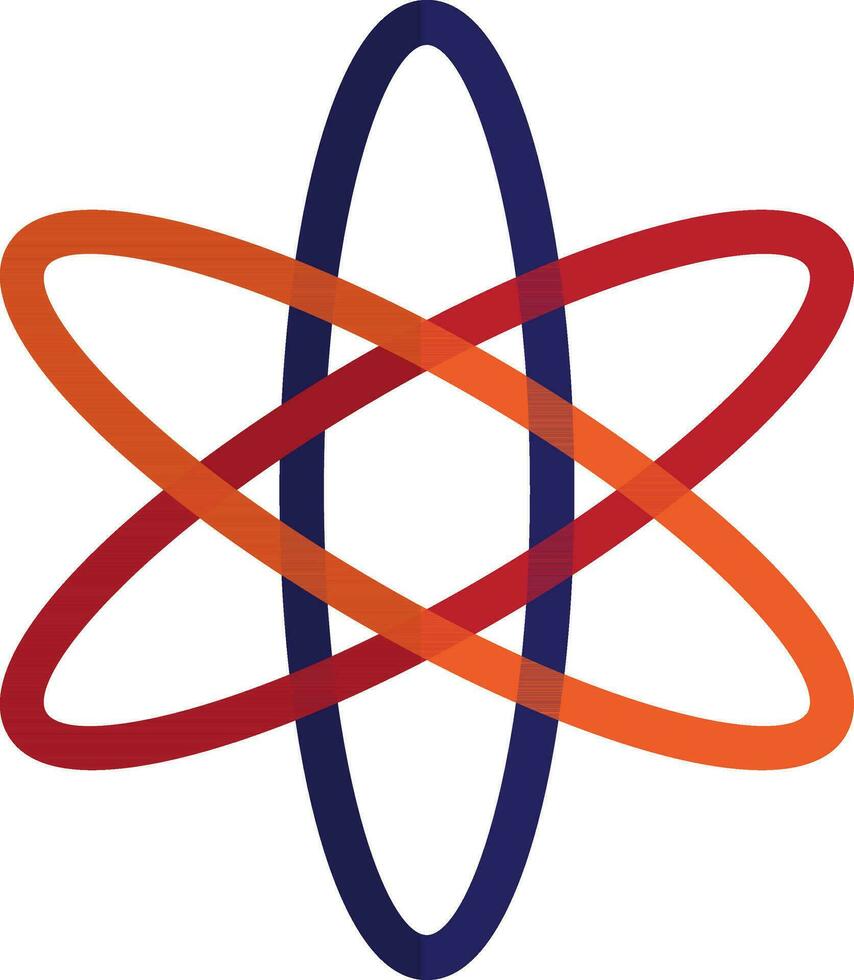 Blau und Orange atomar Struktur. vektor