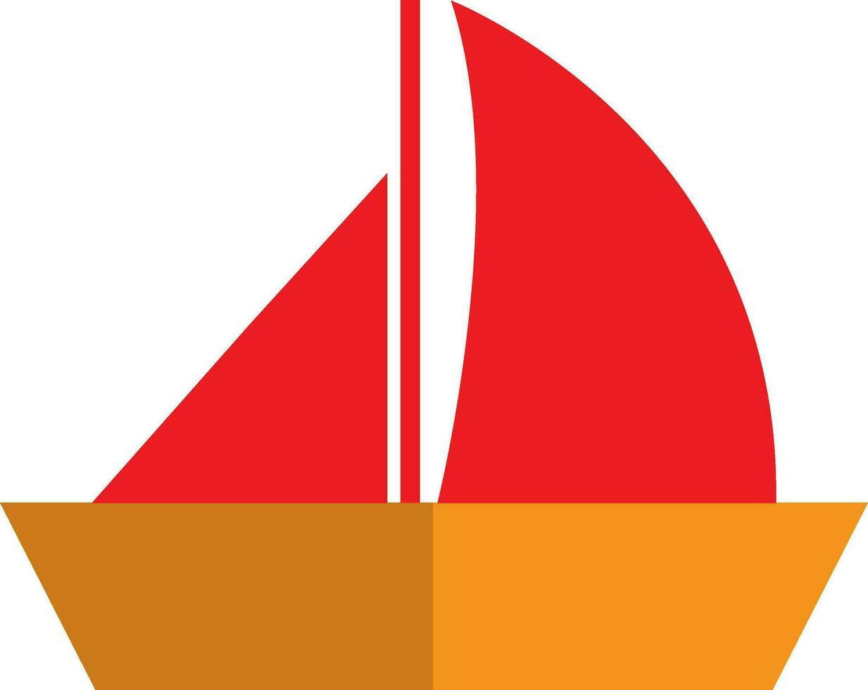 Gelb und rot Boot im eben Stil. vektor