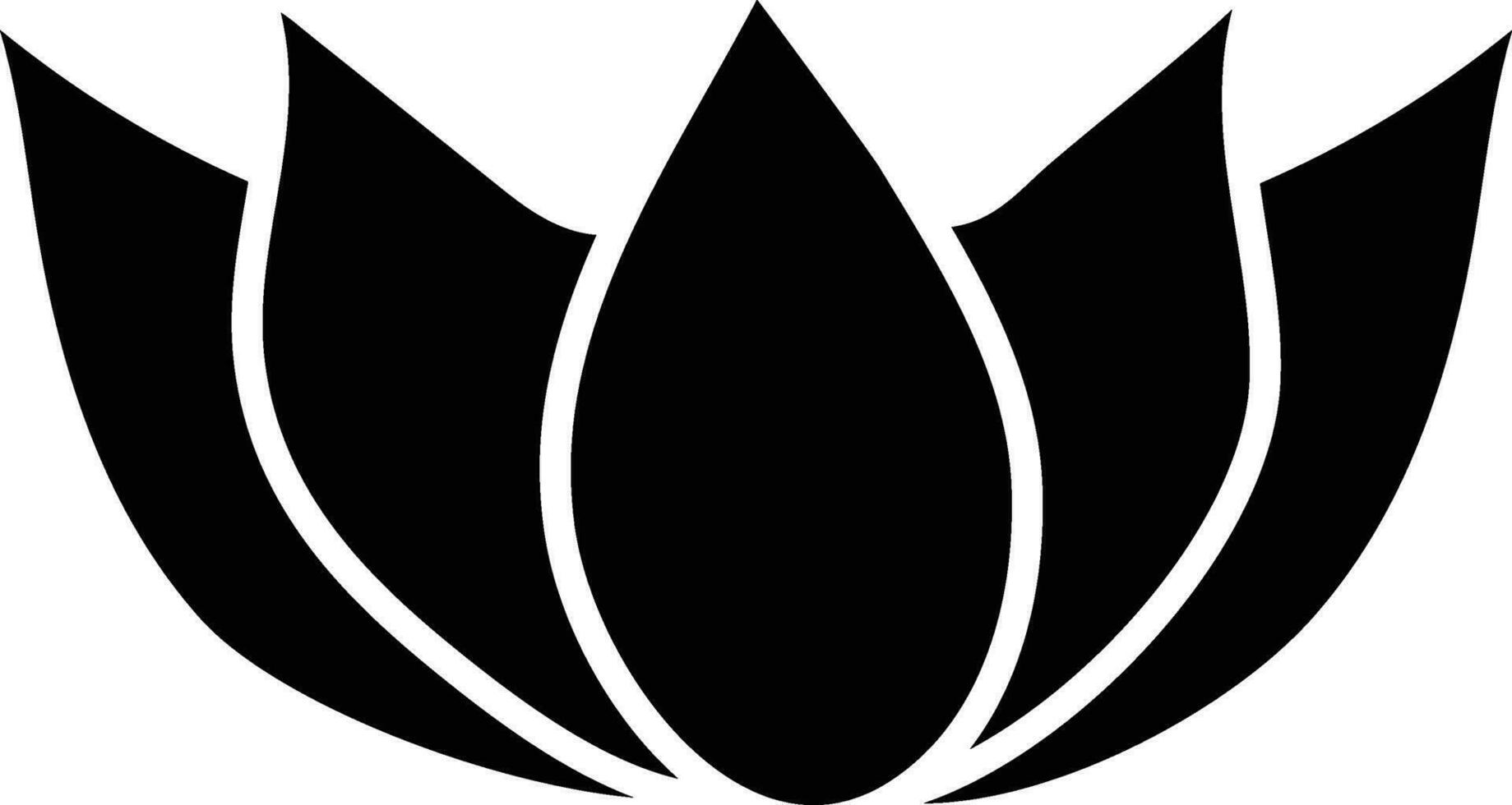 Lotus Blume Symbol im eben Stil. vektor