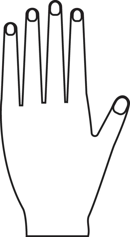 Frauen Hand Symbol im Schlaganfall Stil zum Körper Teil. vektor