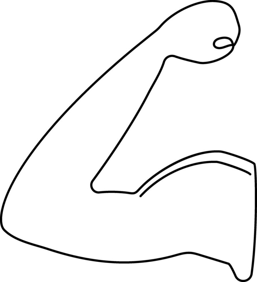 Illustration von bizept Muskel Symbol im Schlaganfall zum Mensch Körper. vektor