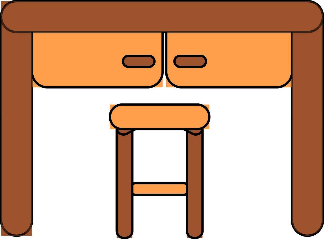 tabell ikon med pall för möbel begrepp. vektor