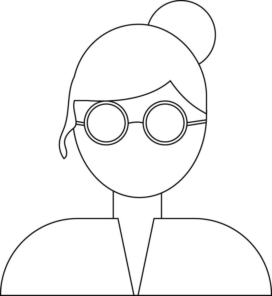 Charakter von Frau tragen Brille. vektor