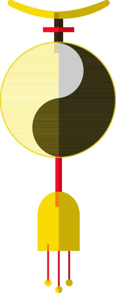 yin och yang stil av kinesisk ikon för dekoration med halv skugga. vektor