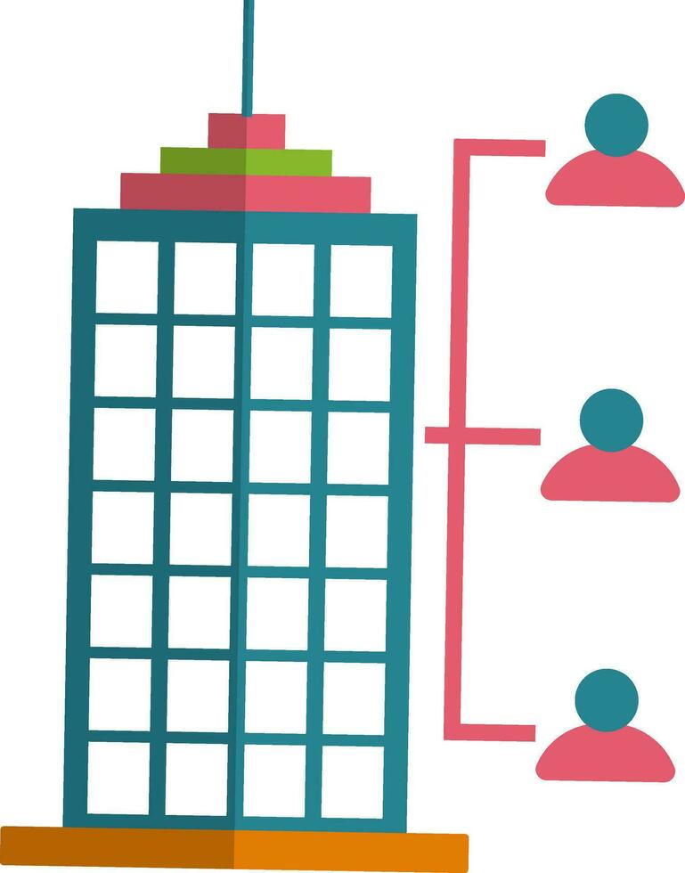 Färg med halv skugga av anställda ikon på byggnad för jobb begrepp. vektor