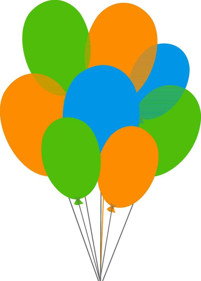 flygande knippa av färgrik ballonger. vektor