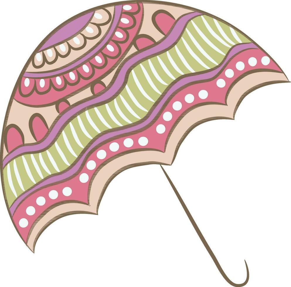 Jahrgang Design bunt Regenschirm Symbol. vektor
