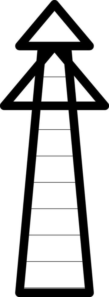 Linie Kunst Symbol von Elektrizität Turm im eben Stil. vektor