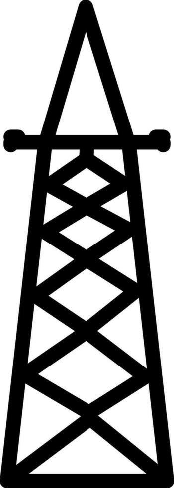 isolerat kraft linje torn ikon i platt stil. vektor