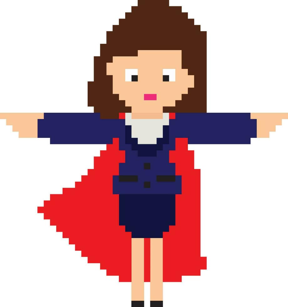 pixel konst illustration av företag kvinna. vektor