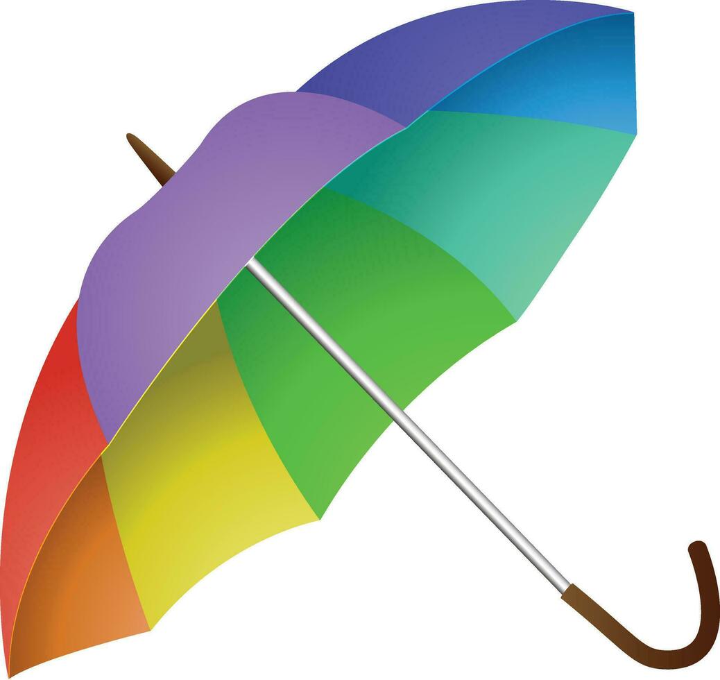 Regenschirm Symbol im Regenbogen Farben. vektor