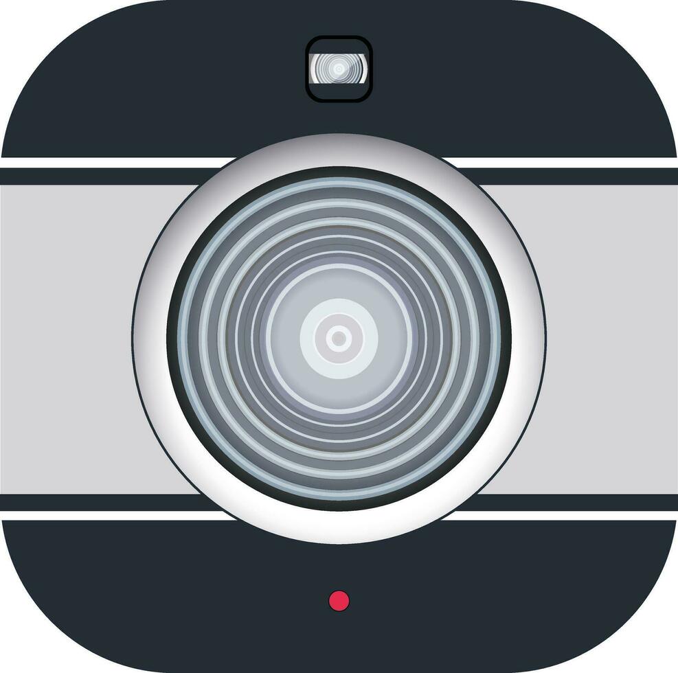 platt ikon av kamera i grå Färg. vektor