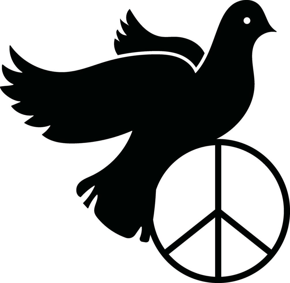 Symbol von Vogel auf Frieden unterzeichnen. vektor