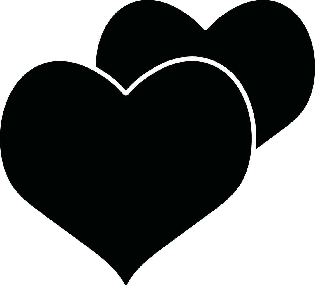 Zeichen von zwei Silhouette Herz Symbol. vektor