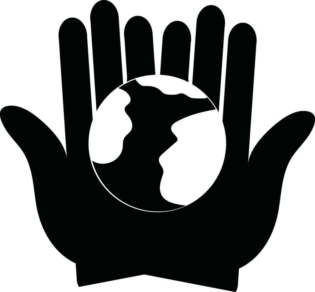 Symbol von Erde im Hand. vektor