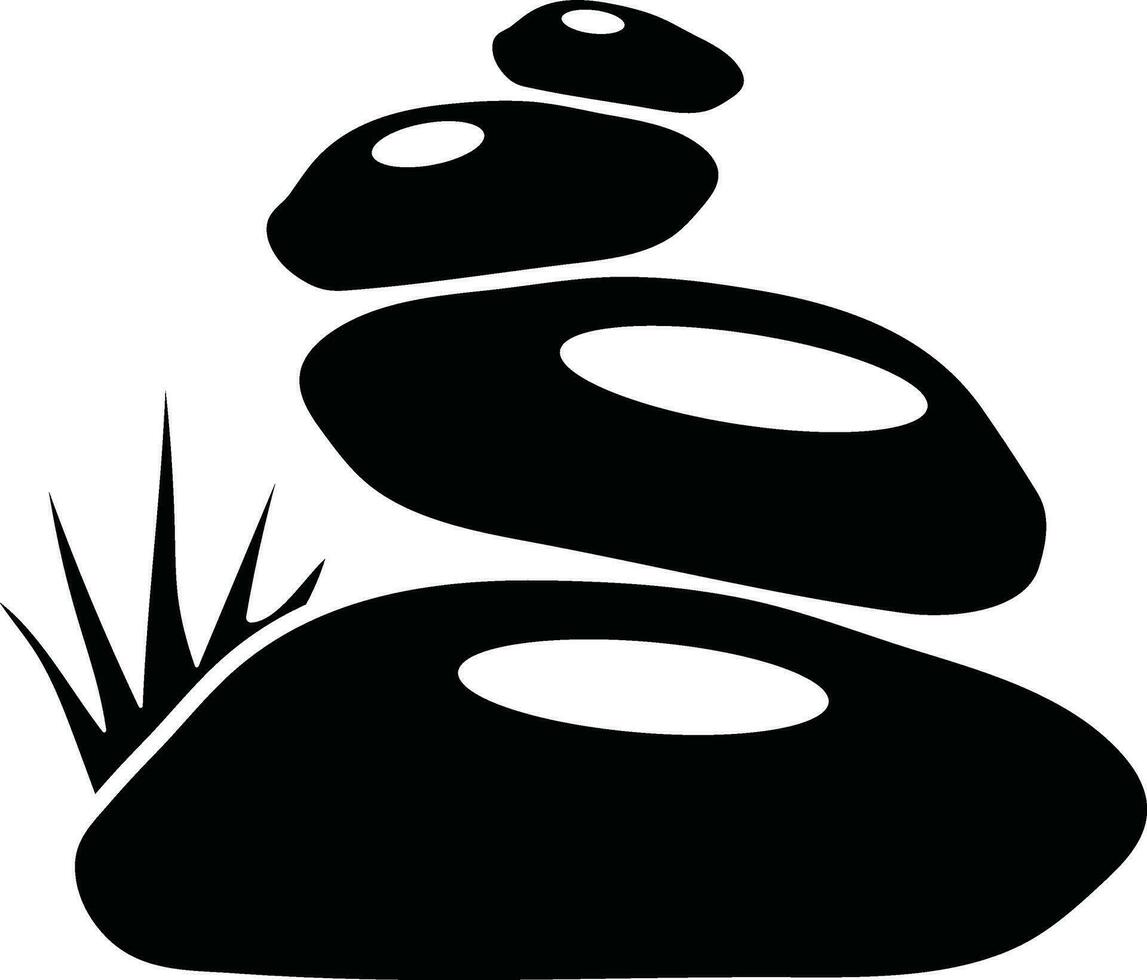 Symbol von vier Stein im aufsteigend bestellen mit Gras. vektor