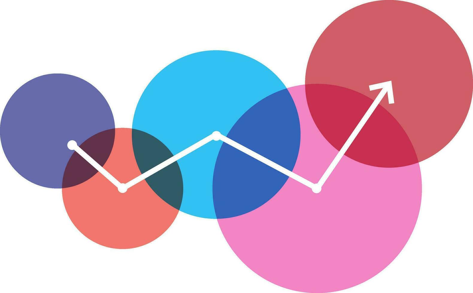 Infografik Pfeil mit bunt Kreise. vektor